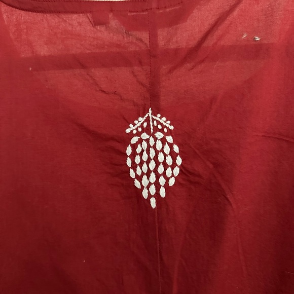 Embroidered Red Top - Picture 3 of 3